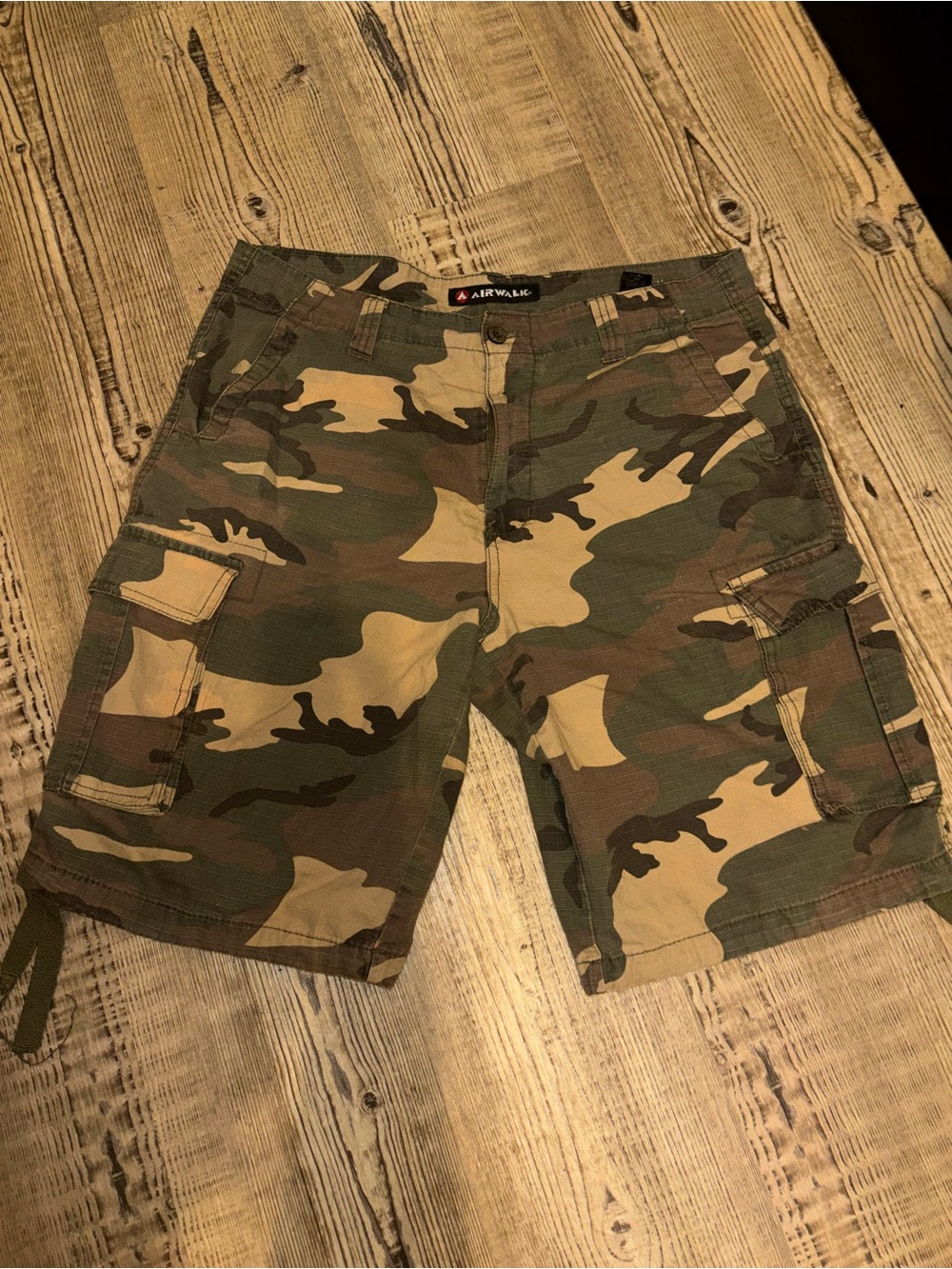 Airwalk Men’s Camo Cargo Shorts - Green & Brown